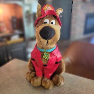 Scooby Doo Fire Department ToyNetwork Plush Toy Stuffed Animal 20 Inch GUC